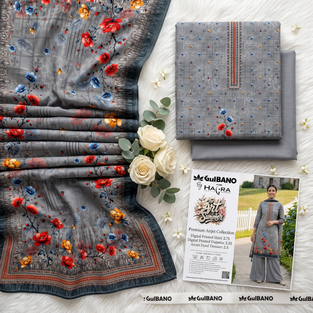 3PC Premium AirJet Lawn Suit - GulBANO